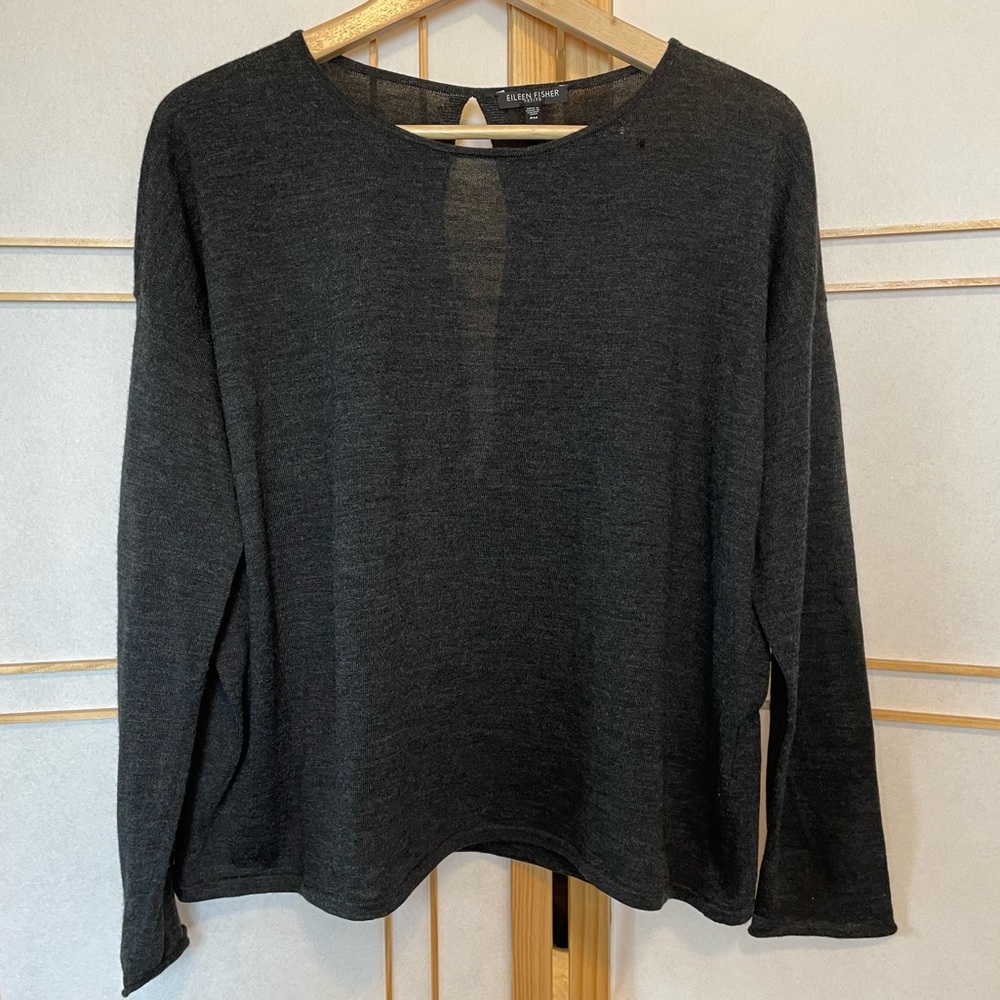 Eileen Fisher Wool Open-Back Sweater
